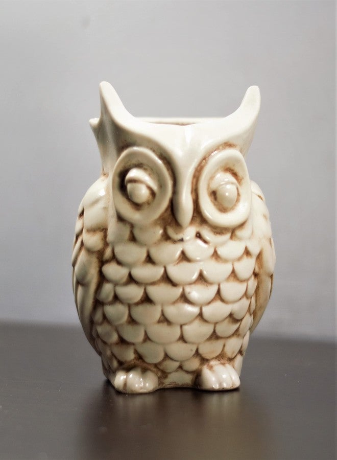 Inara Creation Owl Ashtray Smoking for Home, Office and Bar (Beige) - Image 2